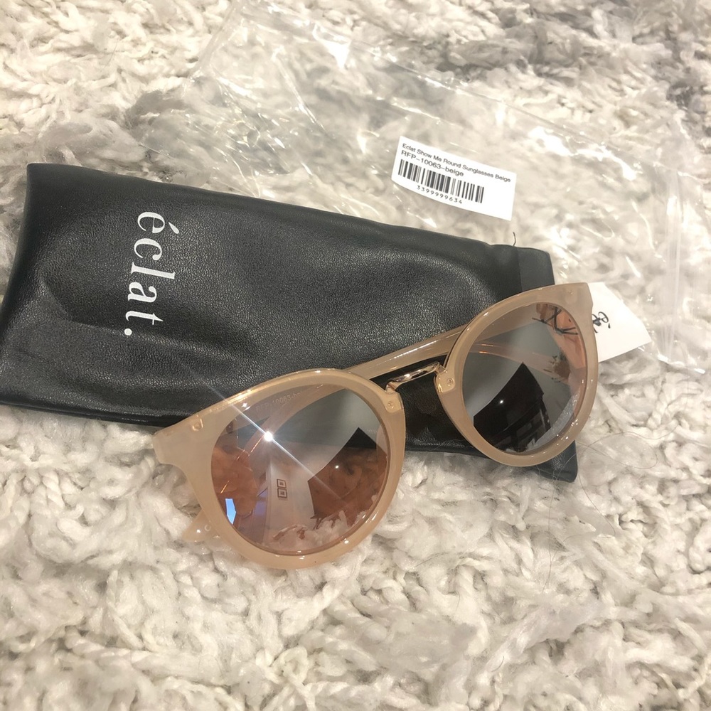 NWT Round Sunglasses Beige